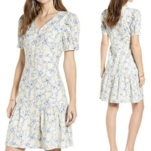 Rachel Parcell Floral Flirty Easy Linen Blend Shirtdress Medium